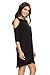 Alexander + David Womens Cold Shoulder Tunic Swing Dress Casual w/Half Sleeve (Black, Small)