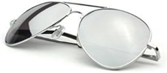 TronStore Premium Silver Mirrored Classic Teardrop Aviator Air Force Pilot Metal Frame Sunglasses (TS67)