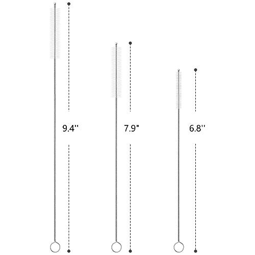 6-Piece Straw Brush Drink Straw Cleaning Brush set Simple Straw Cleaner kit Nylon Skinny Pipe Tube Cleaner Bendable Cleaning Brush for Multiple Size Stainless Steel Tumbler Straws (3 Size)
