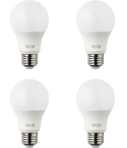 IKEA LEDARE LED E26 DIMMABLE ENERGY SAVING LIGHT BULB 400 LM - 5.3 Watts - 2700K "Soft White" - Globe Opal, Instant On - 25,000 Hour Rating - 4 Pack