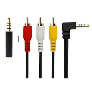 3,5 mm naar RCA AV Camcorder Videokabel, 3,5 mm Male naar 3RCA Male Stereo Audio Video AUX-kabel voor smartphones, MP3…