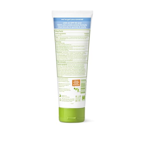 BABYGANICS SPF 50 MINERAL SUNSCREEN LOTION, SHEER BLEND, UVA UVB PROTECTION, OCTINOXATE & OXYBENZONE FREE, WATER RESISTANT, FRAGRANCE FREE, 8 OZ