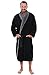 Del Rossa Men's Fleece Robe, Contrast Shawl Collar Bathrobe