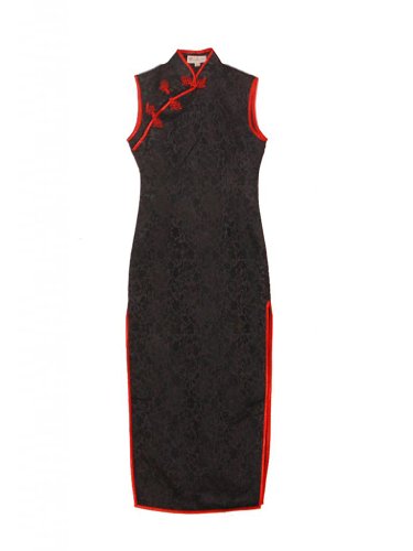 GoodOrient Women's Black Calf Length Chinese Dress/Party Dress/Customized Service For Free
