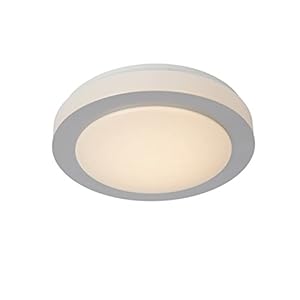Lucide DIMY – Plafonnière Badkamer – Ø 28,6 cm – LED Dimb. – 1x12W 3000K – IP21 – Mat chroom