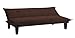 DHP Lodge Convertible Futon Couch Bed with Microfiber Upholstery and Wood Legs, Brown