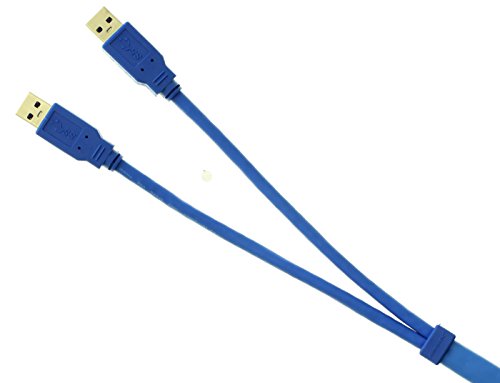 Aleratec SuperSpeed USB 3.0 (2) Type A Male to (2) Type B Male Snake Cable, Blue, 6ft (1.82m)