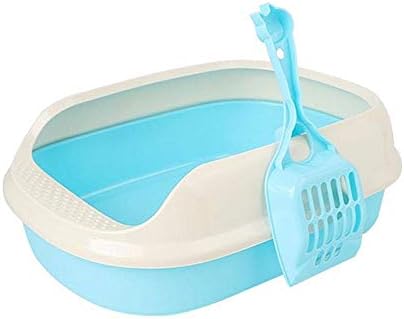 MAOSP Cat Litter-Cmattoiletlitterboxcmutecmatlitterhovelplaticmhatterreitantantibreakingtoiletcmleaningkyblue38X28X14Cm