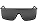 Oversized Flat Top Square VINTAGE RETRO SHIELD VISOR Style Aviator SUNGLASSES (Silver Mirror)