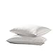 Egyptian Bedding Goose Down Pillow - 1200 Thread Count Egyptian Cotton, Soft, Standard Size, Set of 2