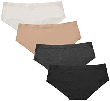 BeautyLean Hipster Underwear for Women Nylon Spandex Laser Cut Panties for Women Pack of 4