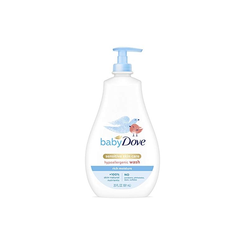 Baby Dove Sensitive Skin Care Baby Wash For Baby Bath Time Rich Moisture Tear-Free and Hypoallergenic, 20 oz (Packaging…