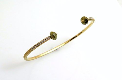 Handmade designer Unique 14k gold Rough diamond cuff bracelet Rosecut Natural for her him women men
