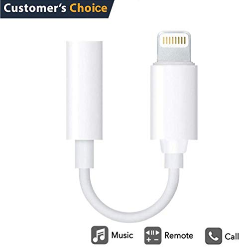 Pgong Compatible Jack Headphone Adapter for Phone X /10/8/8Plus/7 / 7Plus to 3.5 mm Aux Converter & Music Female Audio Cables