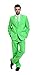 U LOOK UGLY TODAY Men's Party Suit Solid Color Prom Suit for Themed Party Events Clubbing Jacket with Tie Pants Green M