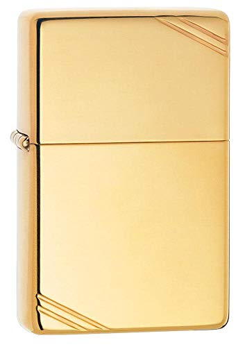Zippo Vintage High Polish Brass Pocket Lighter with Slashes Pocket Lighter