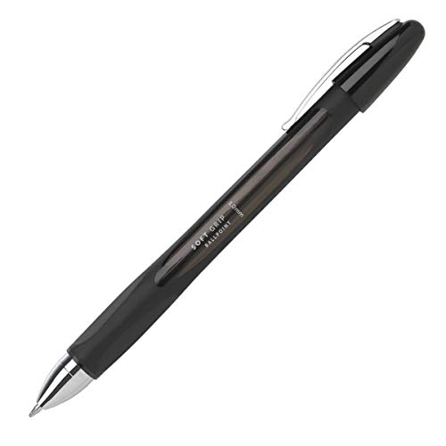 Foray Pen Super Comfort Grip Ballpoint Pens with Caps, Medium Point