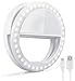 Selfie Ring Light, Oternal Selfie Light Rechargeable Portable Clip-on Selfie Fill Ring Light for iPhone Android Smart Phone Photography, Camera Video, Girl Makes up (White)