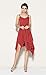 R.Vivimos Women Spaghetti Straps Asymmetrical Hem Sexy Short Sun Dress Medium Red