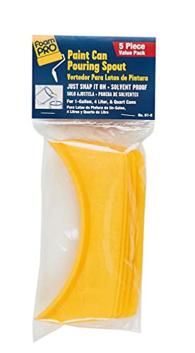 FoamPRO 61-5 Fits-All Paint Can Spout, 5 Piece Pack, Yellow