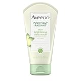 Aveeno Positively Radiant Skin Brightening Exfoliating Daily Facial Scrub with Moisture-Rich Soy Extract, Jojoba & Castor Oils, Soap-Free, Hypoallergenic & Non-Comedogenic Face Cleanser, 5 Oz