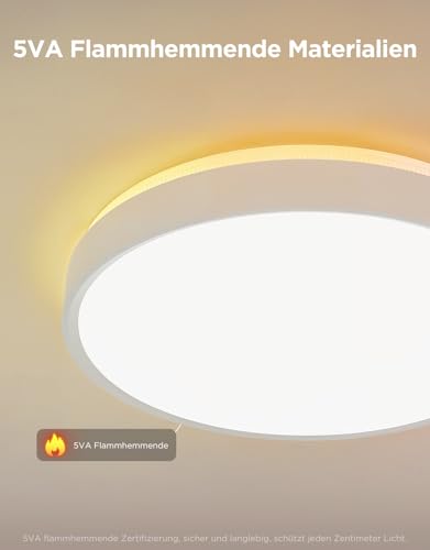 Govee Deckenlampe RGBIC 48,5W, Smart Led Deckenleuchte 4300lm Kompatibel mit Matter, Alexa & Google Assistant, Deckenlampe Led Ø38cm Lamp Dimmbar mit Hintergrundbeleuchtung für Wohnzimmer Schlafzimmer