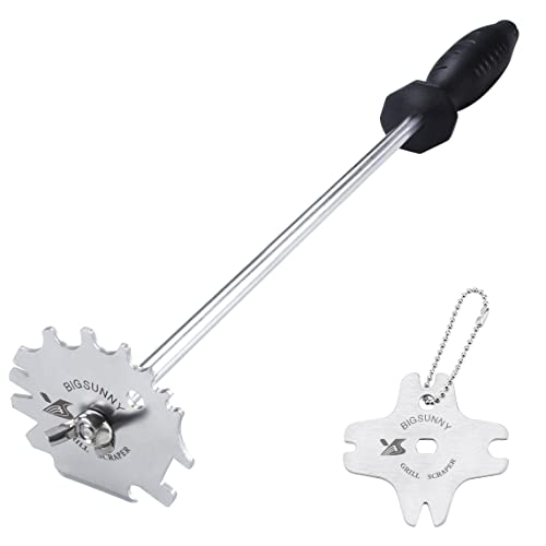 MSY BIGSUNNY Good Grip Stainless Steel Grill Scraper for BBQ Grate and