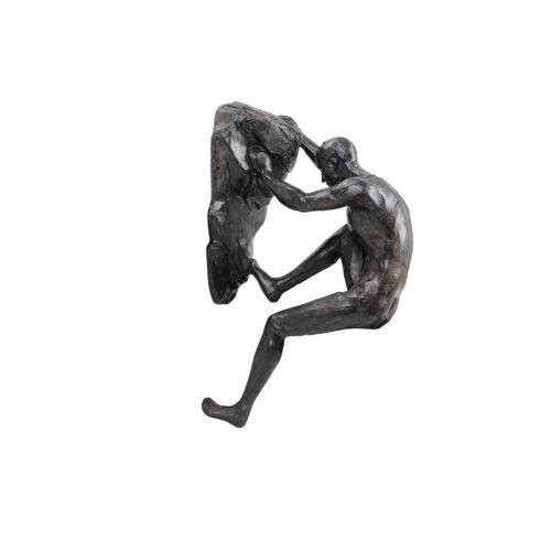 Haute Collage 1x Rock Climber Figurine climbing with both hands - Bronze Colour wall hanging Ornament Statue Home Art Decoration