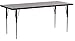 Flash Furniture Wren 30''W x 72''L Rectangular Grey Thermal Laminate Activity Table - Standard Height Adjustable Legs