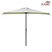 Sundale Outdoor 9 Feet Steel Half Patio Umbrella with Crank, 5 Steel Ribs (Light Yellow)