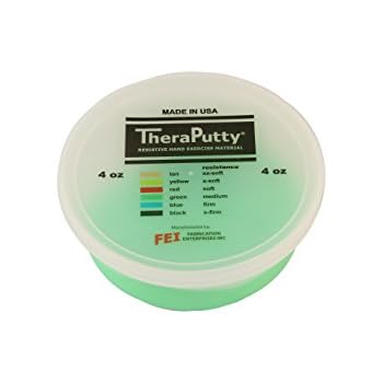 CanDo TheraPutty Plus Anti-Microbial, Green: Medium, 4 oz