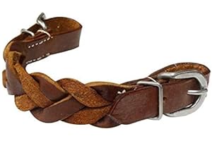 Showman Braided Leather Curb Strap w/Buckles
