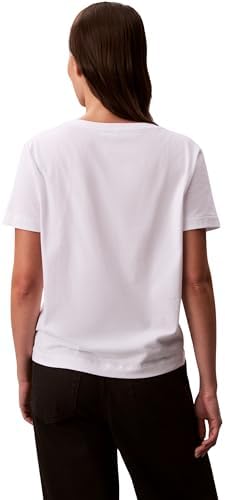 Donna T-Shirt Maniche Corte Confezione da 2 Logo Tee con Scollo a V, Multicolore (Adrenaline Rush/Brilliant White), L