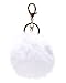 Leegoal Novelty Rabbit Fur Ball Charm Key Chain for Car Key Ring or Bag (White)