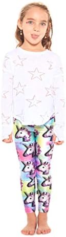 Terez Leggings for Girls and Boys, Fun Rainbow Unicorn Pants, Workout Clothes for Kids