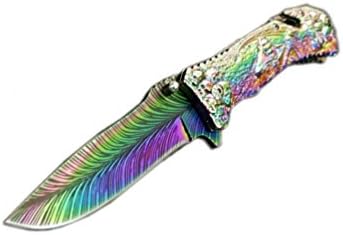 Ubbetter Assisted Opening Rescue Skull Design Hunting Camping Tactical Pocket Knife (Multicolor)
