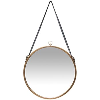 Infinity Instruments Rustic Circle Round Mirror, Brown