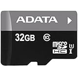ADATA 32GB microSDHC/SDXC UHS-I U1 Class 10 Memory Card with Adapter (AUSDH32GUICL10-RA1)