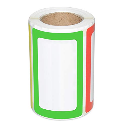 image for Methdic 5 Colors Adhesive Name Tag Labels, 250 Stickers 3.5