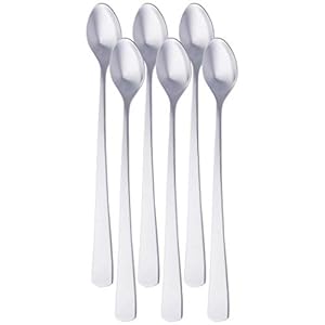 AmazonBasics Latte Macchiato Lepel 226A-6MS, Roestvrij Staal, 6 Stuks