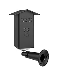Soporte de pared de metal para exteriores Aobelieve y cubierta de pajarera de silicona resistente a la intemperie para la cámara Wyze Cam Pan (negro, paquete de 2)