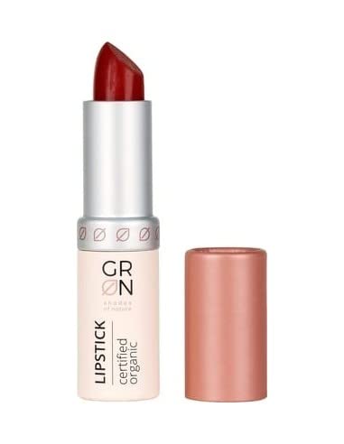 Grn [Green] Organic Cosmetics Lipstick Pomegranate - Organic Jojoba Oil Protects The Lips - Pleasant Texture And Feel - Good Adhesion - Talc-Free - 4 G