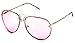 Aviator Poshe Oceanic Lens Twirl Metal Design Frames Sunglasses (Pink, 65)