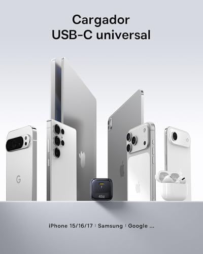 Baseus USB C Charger 45W GAN with 1m Cable, PPS PD Fast Charging Adapter for Samsung S25 Ultra/S24, iPhone 17/16/15 Pro MAX, iPad, MacBook, Pixel
