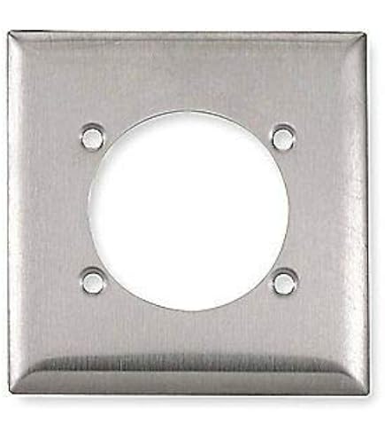 Receptacle Wall Plate – Stainless Steel Outlet Cover For Hubbell Bryant 313292, SS701, 9450A, NEMA 14-50, Size 4.61"x4.49"x0.39", With Screws