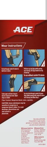 ACE Brand Adjustable Compression Knee Support, Moderate Support for Weak, Sore or Injured Joints, One Size Fits Most
