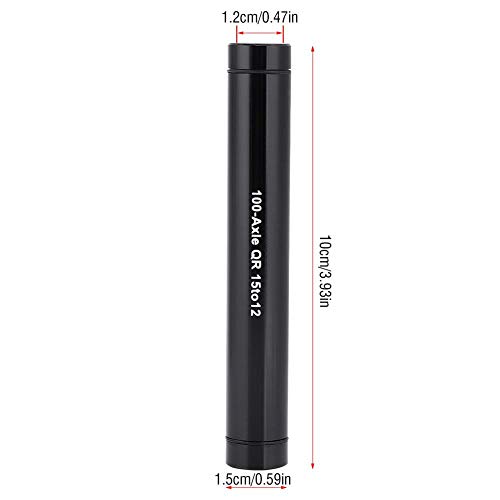 Thru Axle Adapter, Bicycle Thru Axle Adapter Bike Thru Axle Hub Adapter 15mm to 12mm Quick Release Skewer Bike Hub Adapter(Black)