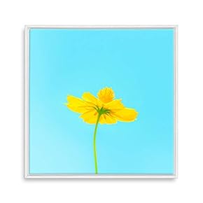 Framed Canvas Wall Art for Living Room, Bedroom Pastel Flower V Canvas Prints for Home Decoration Ready to Hang - 16x16 inches