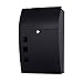 Wall Mounted Mailbox Large Outdoor Black Metal Lockable Drop Box Vertical Locking Letterboxes for Houses Front Porch Rural Residential Decorative Mailing Commercial Apartment Exterior Hanging Postbox