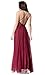 Night Glamour Women's Elegant Prom Dresses deep v-Neckline Back Tulle Sleeveless Long Party Prom Evening Formal Dress (Wine, Large)